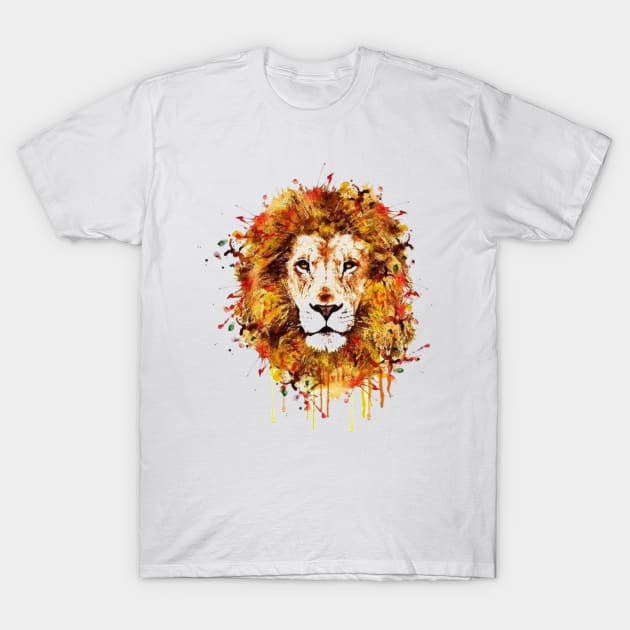 Watercolour Graffiti Lion T-Shirt by designsbycreation